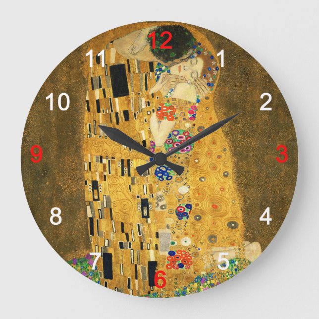 Reloj Redondo Grande Clock of “The Kiss” (Anverso)