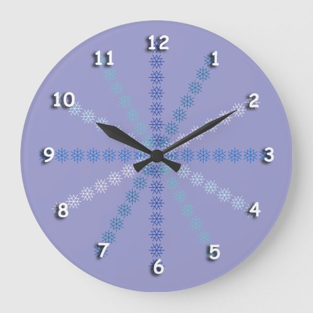 Reloj Redondo Grande Clock - Snowflake Segmentation (Anverso)