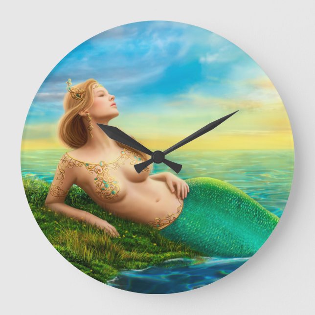 Reloj Redondo Grande Clocks Fantasy Mermaid (Anverso)