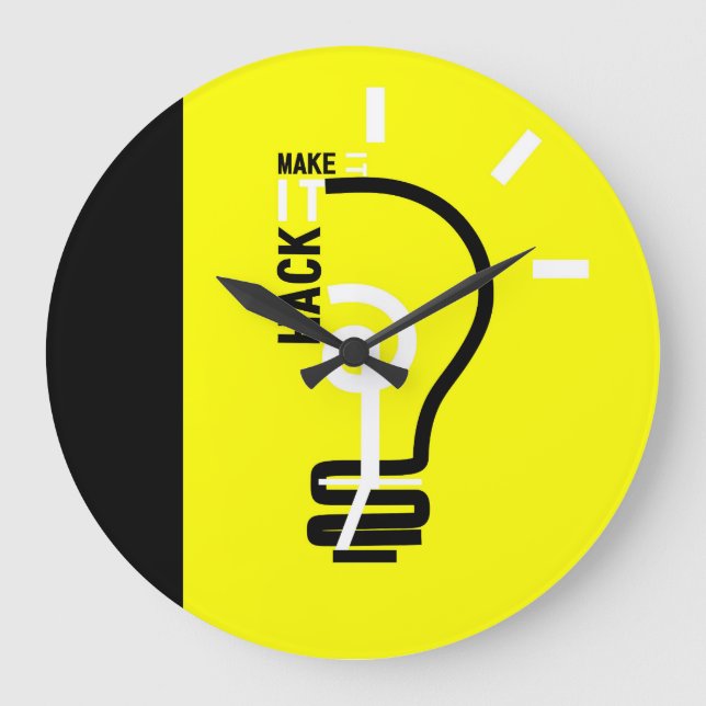 Reloj Redondo Grande Clocks Hack it Make it V1 (Anverso)