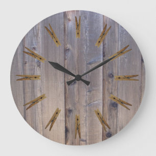 Reloj Redondo Grande Clothespin del lavadero
