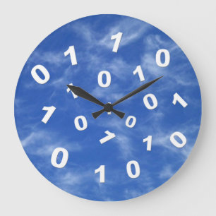 Reloj Redondo Grande Cloud Computing Data Clock