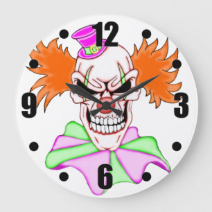 Reloj Redondo Grande Clown Skull Dementado