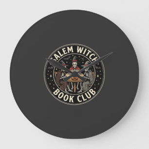 Reloj Redondo Grande Club de Libro de Brujas de Salem Diseño de Esquele