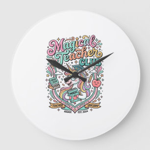 Reloj Redondo Grande Club de Profesora Mágica Unicornio Mercado Kawaii 