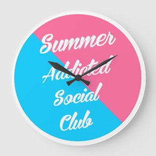 Reloj Redondo Grande Club Social Adicto de Verano, estilo de verano