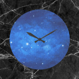 Reloj Redondo Grande Cobalt Blue Space Stars Wall Clock