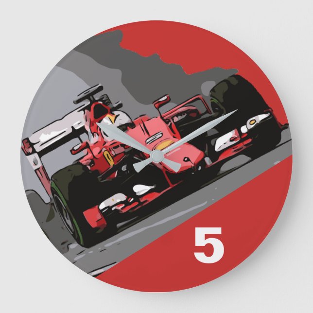 RELOJ REDONDO GRANDE COCHE DE RAZA ROJA - NUNCA ASCENSO (Anverso)