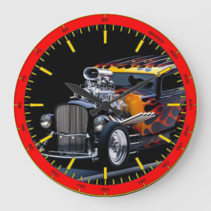 Reloj Redondo Grande Coche muscular