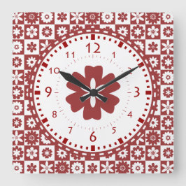 Reloj Redondo Grande Cocina americana en el campo de la granja Flor roj