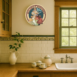 Reloj Redondo Grande Cocina Art Nouveau de la era victoriana