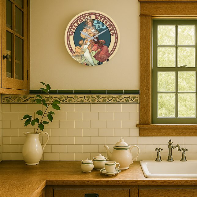 Reloj Redondo Grande Cocina Art Nouveau de la era victoriana (Subido por el creador)