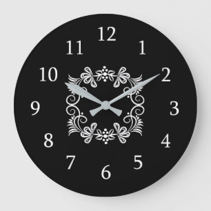 Reloj Redondo Grande Cocina blanco y negro