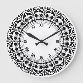 Reloj Redondo Grande Cocina blanco y negro del país del estilo del arte
