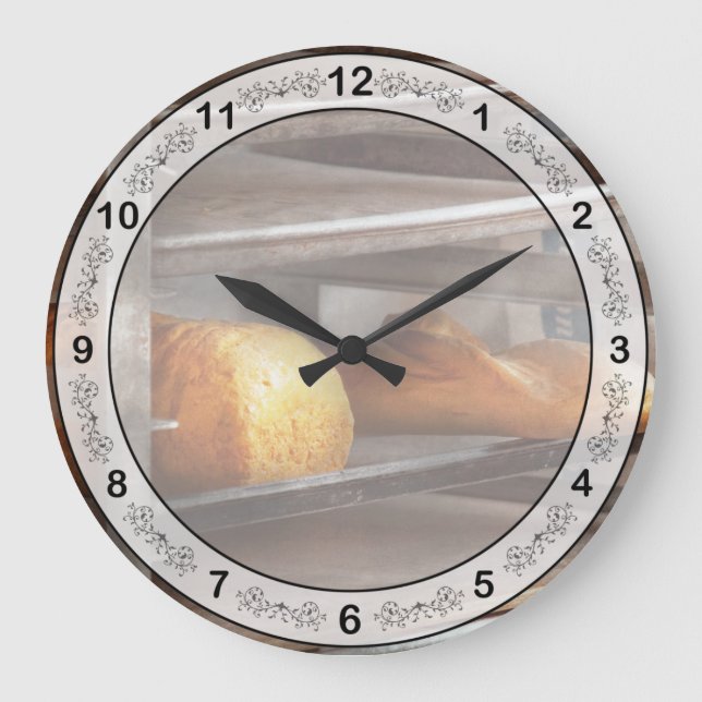 Reloj Redondo Grande Cocina - Comida - Pan - Pan recién horneado (Anverso)