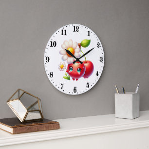 Reloj Redondo Grande Cocina de amantes de la cereza linda