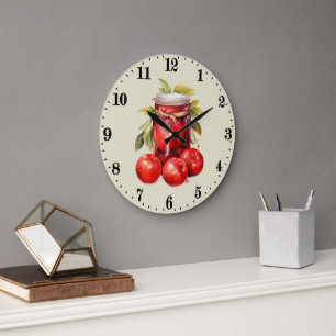 Reloj Redondo Grande Cocina de amantes de la fruta de manzana linda