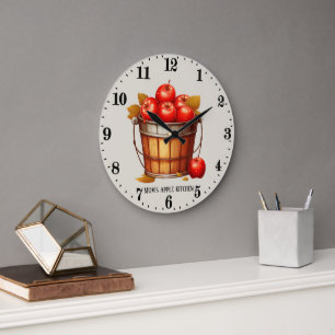 Reloj Redondo Grande Cocina de amantes de la fruta de manzana linda