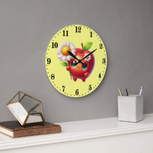 Reloj Redondo Grande Cocina de amantes de la manzana linda
