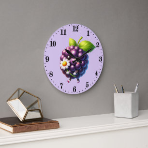 Reloj Redondo Grande Cocina de amantes de la zarzamora linda