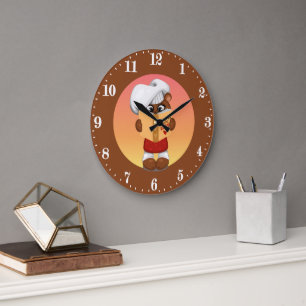 Reloj Redondo Grande Cocina de amantes de osos chefs lindos