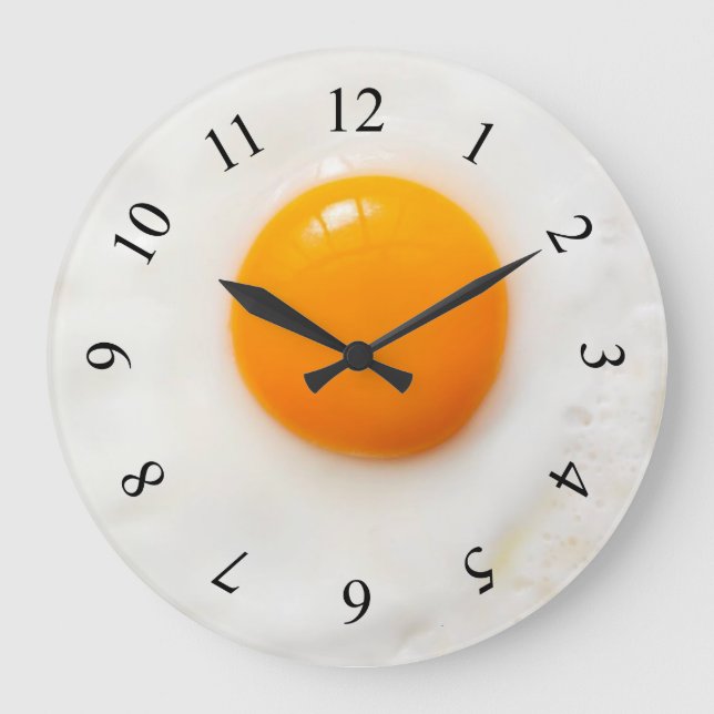 Reloj Redondo Grande cocina de huevo frito Wall Clock (Anverso)