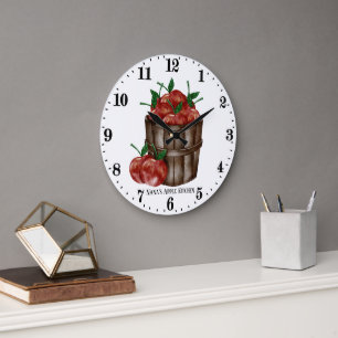 Reloj Redondo Grande Cocina de manzanas de Nana linda agregar nombre