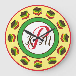 Reloj Redondo Grande Cocina de Nonna Panadería Italiana Cocía arcoiris