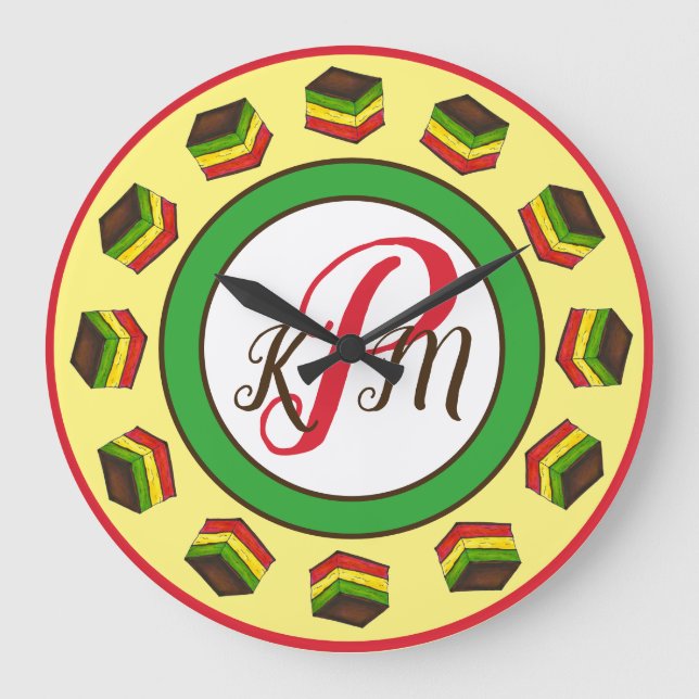 Reloj Redondo Grande Cocina de Nonna Panadería Italiana Cocía arcoiris (Anverso)