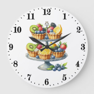 Reloj Redondo Grande Cocina de panadería para amantes de cupcakes lindo