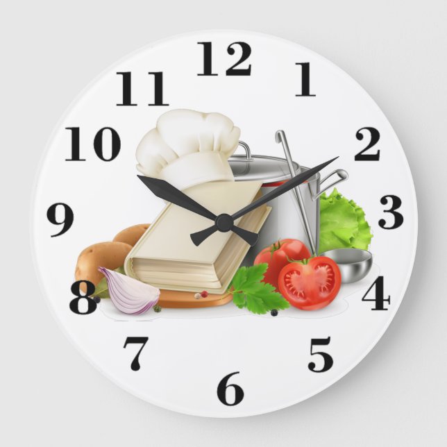 Reloj Redondo Grande Cocina del chef (Anverso)