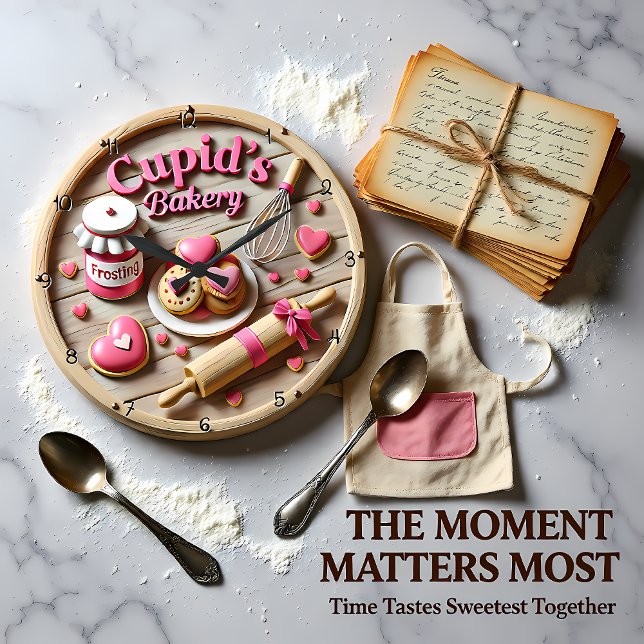 Reloj Redondo Grande Cocina Dulce Corazón de Panadería Cupid (Subido por el creador)