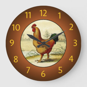 Reloj Redondo Grande Cocina Gallus Domesticus (Rooster) -
