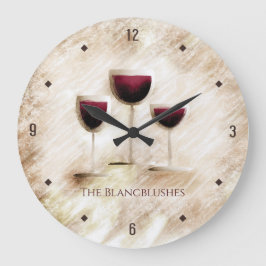 Reloj Redondo Grande Cocina gastronómica artesanal de cristal rojo