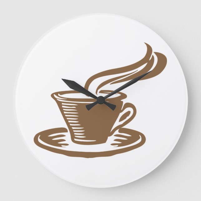 Reloj Redondo Grande Cocina innumerable de café de época (Anverso)