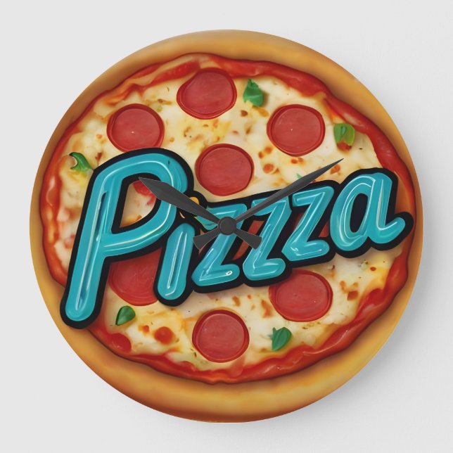 Reloj Redondo Grande Cocina o restaurante pizzería italiana redonda (Anverso)