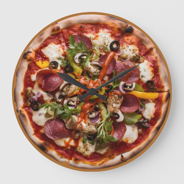 Reloj Redondo Grande Cocina o restaurante pizzería italiana redonda (Anverso)