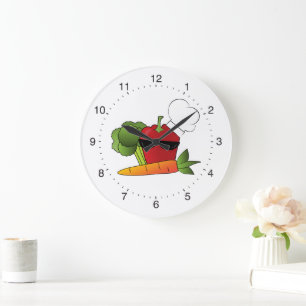 Reloj Redondo Grande Cocina Rockin Veggies