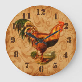 Reloj Redondo Grande Cocina rústica de gallos
