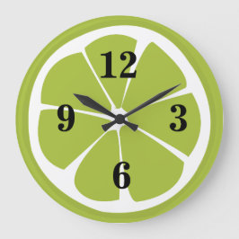 Reloj Redondo Grande Cocina verde de frutas de limón limón