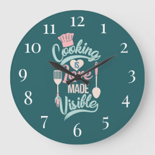 Reloj Redondo Grande Cocinar es visible el amor