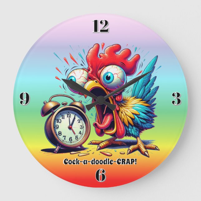 Reloj Redondo Grande Cock-a-doodle-CRAP! (Anverso)