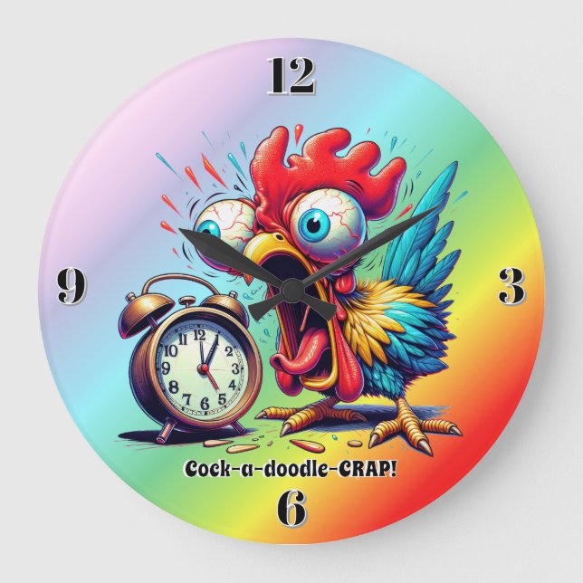 Reloj Redondo Grande Cock-a-doodle-CRAP! (Anverso)