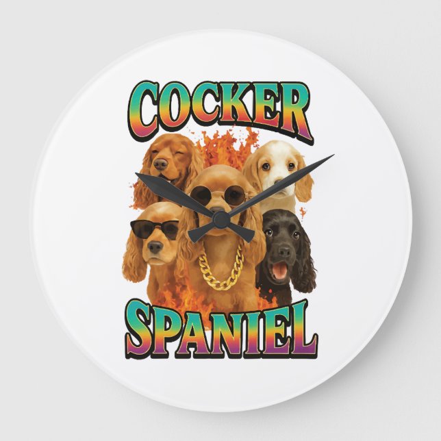 Reloj Redondo Grande Cocker Spaniel  (Anverso)