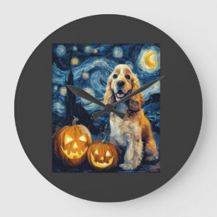Reloj Redondo Grande Cocker Spaniel Americano Perro Lindo Halloween Jac