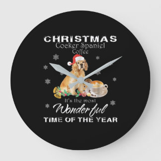 Reloj Redondo Grande Cocker Spaniel | Christmas Cocker Spaniel Coffee