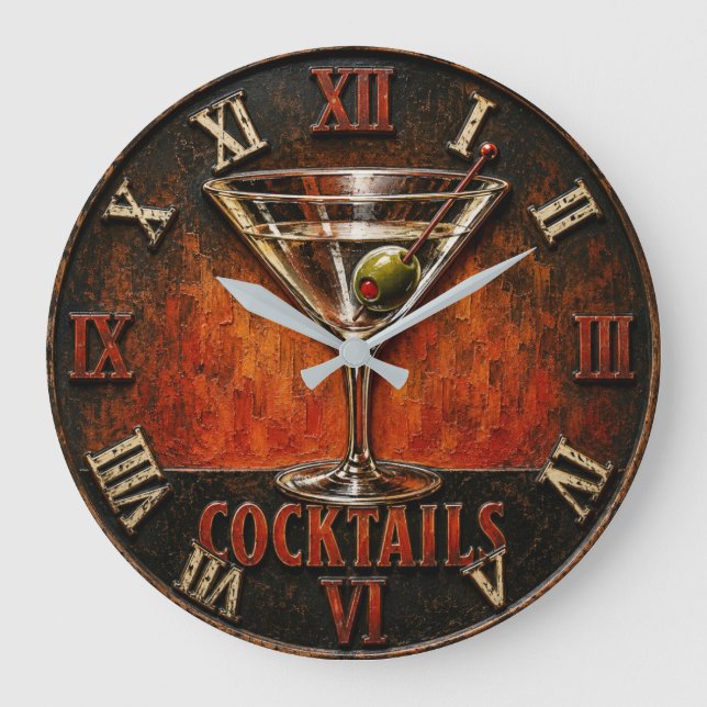 Reloj Redondo Grande  Cocktail Bar Decor (Anverso)