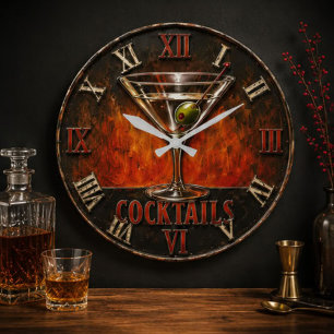 Reloj Redondo Grande Cocktail Bar Decor