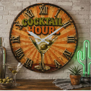 Reloj Redondo Grande Cocktail Hour