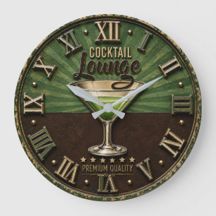 Reloj Redondo Grande Cocktail Lounge Vintage Home Bar Decor